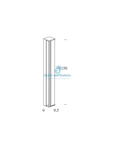 Fontana Arte 3749/3 Encastrable mural 1x35w g5 fh /1x80w g5 fq blanc 9,5x9,5x150cm